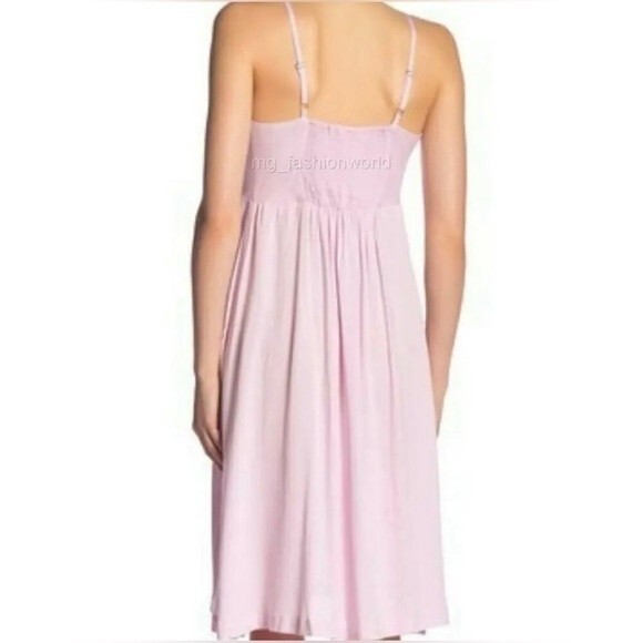 Good Luck Gem Nordstrom NWT Pink Button Down Sleeveless Midi Sun Dress Pockets S - Picture 2 of 10